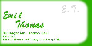 emil thomas business card